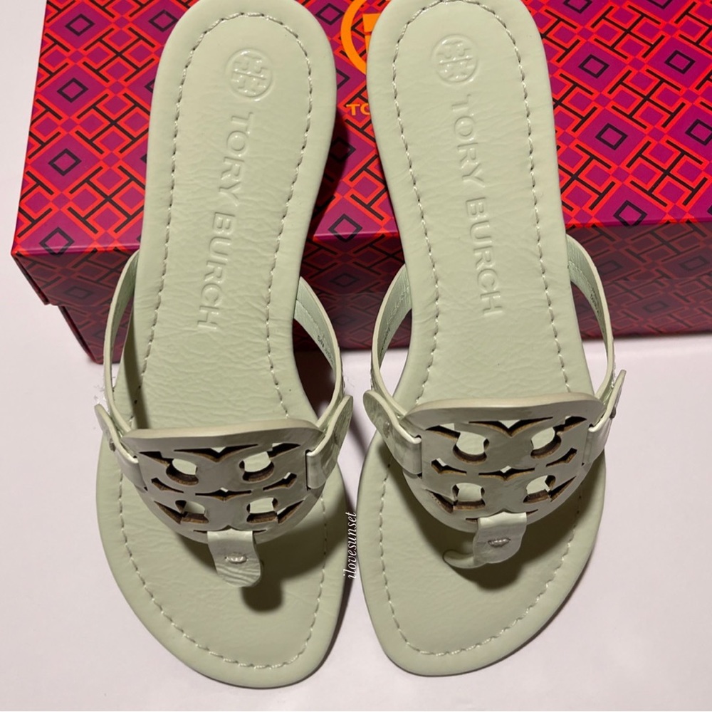 {Tory Burch} Meadow Mist Miller Sandals - Naplak Leather - Picture 4 of 6